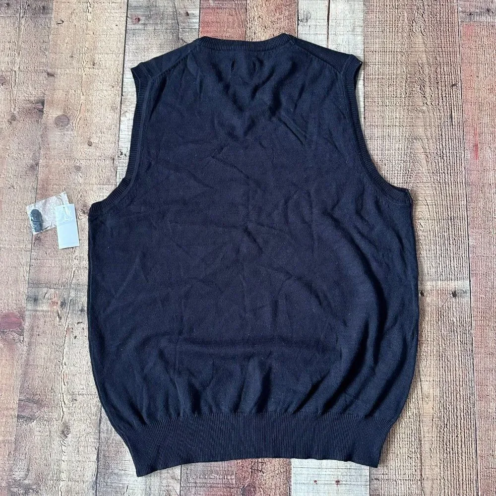 Basic Editions Black v-neck sweater vest men's M
